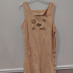 Peach Sleeveless Midi Dress